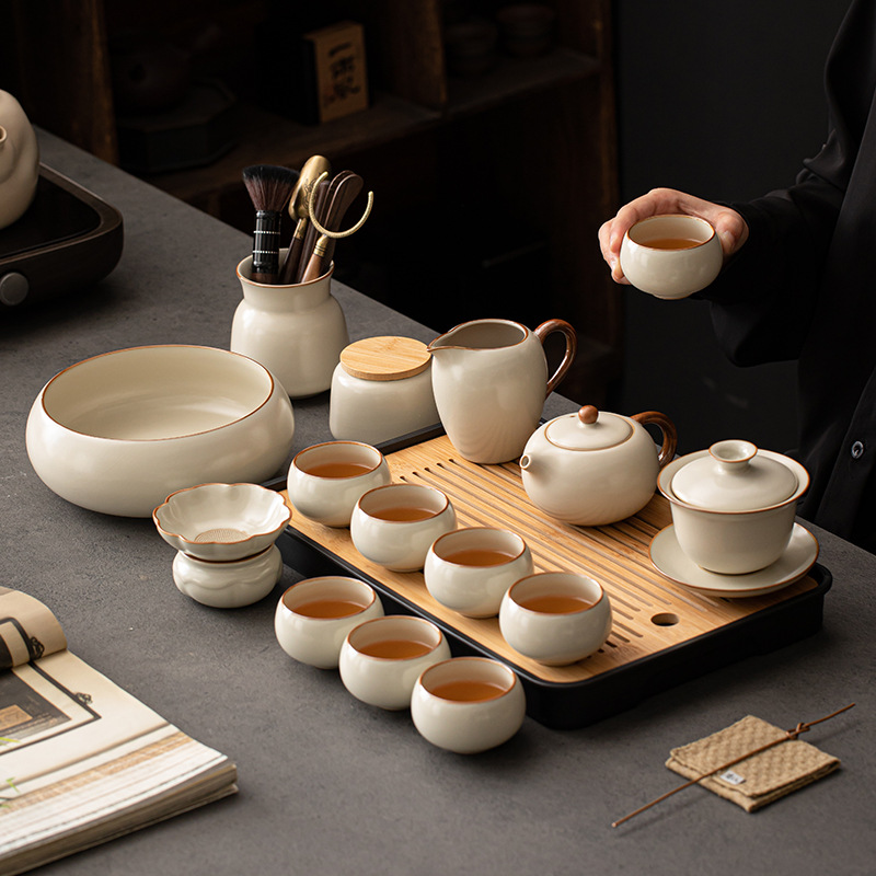 Beige Ru-Ware Xishi Teapot Set